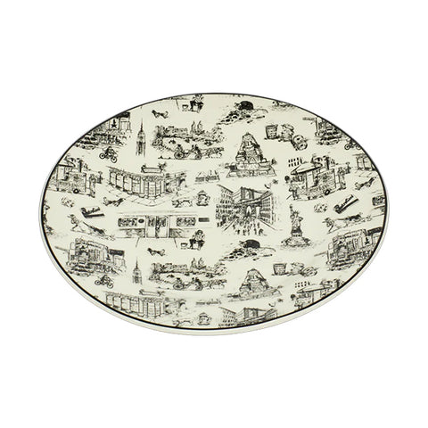 New York City Toile Dinner Plate