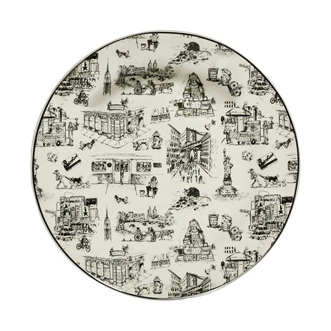 New York City Toile Dinner Plate