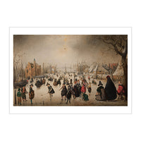 A Winter Landscape with Skaters and Golf Players Print