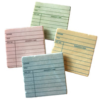 Library Cards Stone Coaster