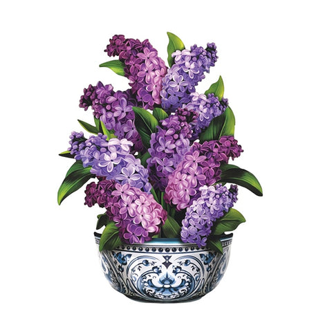 Mini Garden Lilacs Bouquet Pop-up Greeting Card
