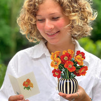 Mini French Poppies Bouquet Pop-up Greeting Card