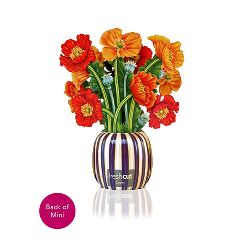 Mini French Poppies Bouquet Pop-up Greeting Card