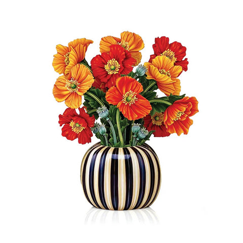 Mini French Poppies Bouquet Pop-up Greeting Card
