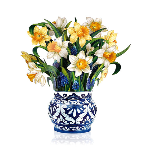 Mini English Daffodils Bouquet Pop-up Greeting Card