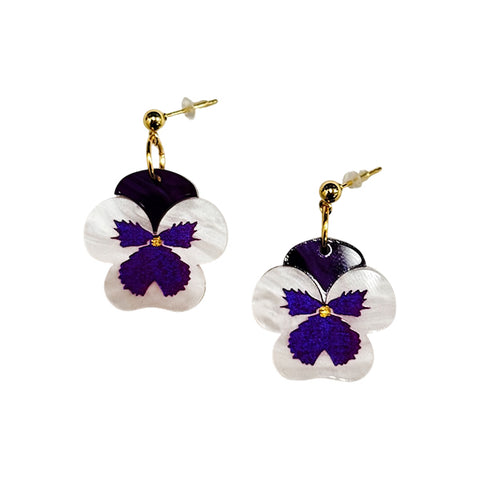 Mini Pansies Earrings