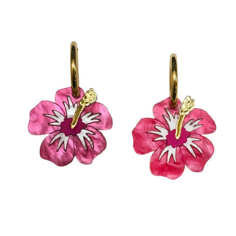Hibiscus Flower Earrings