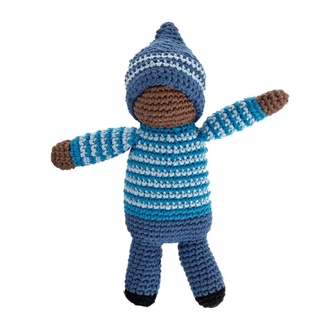 Waldorf Pixie Rattle Doll Blue