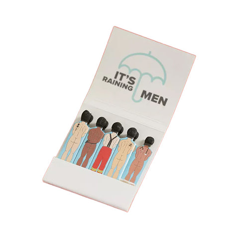 Send Dudes Matchbook featuring the backside of a collection working men