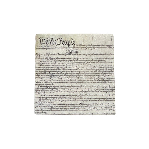 miniature marble magnet with a replica of the U. S. Constitution