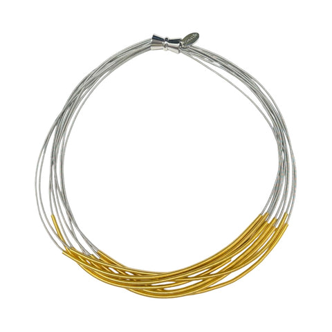 Silver and Gold Sleeves Necklace