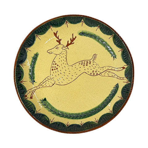 Leaping Stag Redware Plate