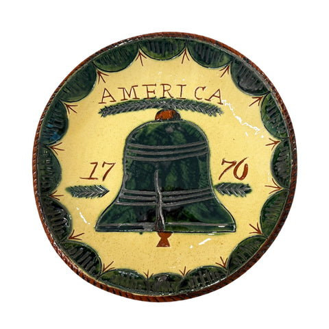 Liberty Bell Redware Plate 9 inches