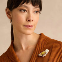 Golden Barn Owl Brooch