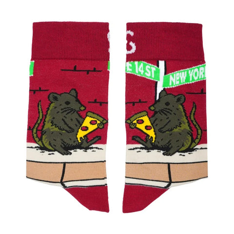 Pizza Rat Natural Bamboo Knit Socks