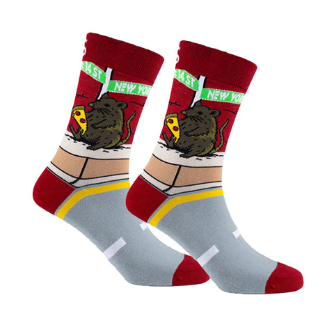 Pizza Rat Natural Bamboo Knit Socks