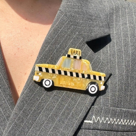 Yellow Taxi Brooch