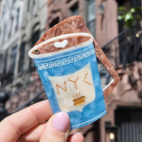 New York City Coffee Cup Compact Mirror