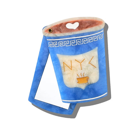 New York City Coffee Cup Compact Mirror