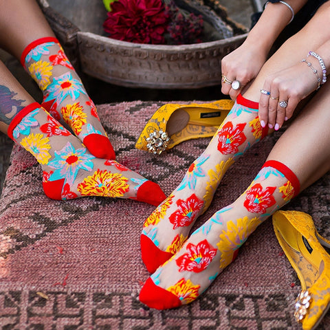 Flower Power Sheer Socks