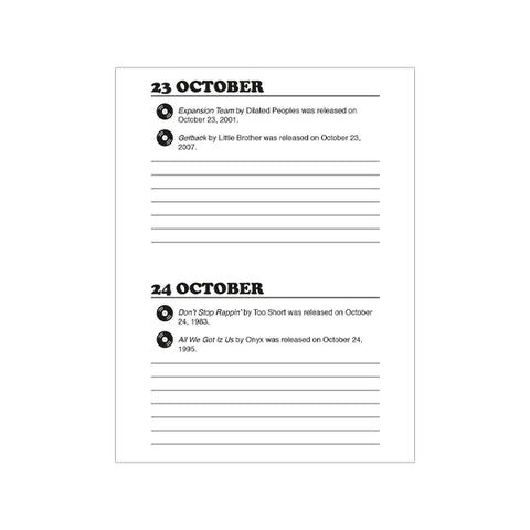 Hip Hop Journal: A Daily Planner