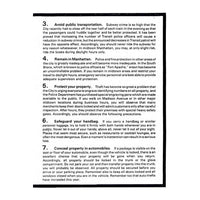 A page of printed safety tips with numbered paragraphs 3 through 7 in black text on a white background