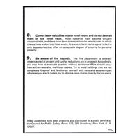 A page of printed safety tips with numbered paragraphs 8 through 9 in black text on a white background