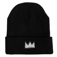 Basquiat Crown Black Beanie
