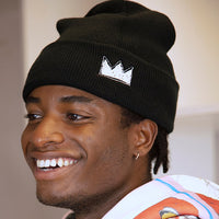 Basquiat Crown Black Beanie