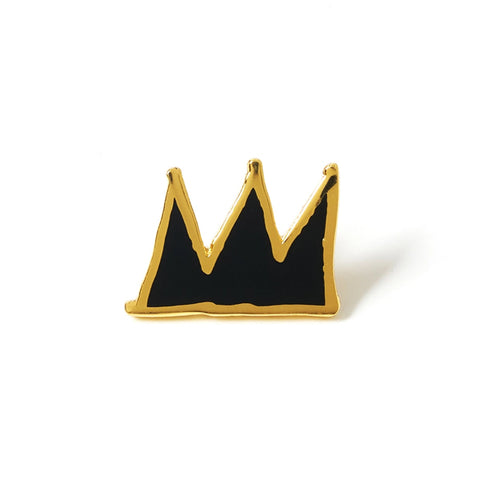 Black & Gold Crown Lapel Pin
