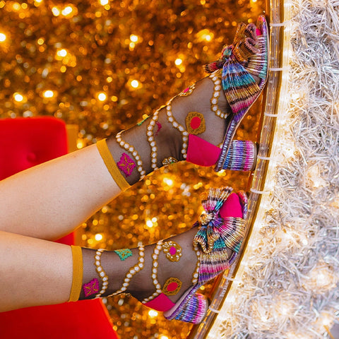 Pearls and Jewels Sheer Socks