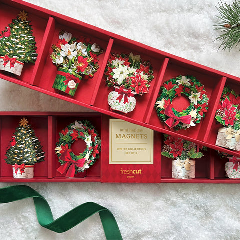 Winter Bouquet Collection Set 5 Magnets