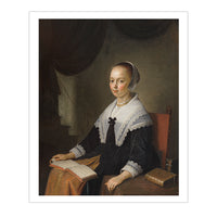 Portrait of Lady Seated with a Music Book on Her Lap Postcard