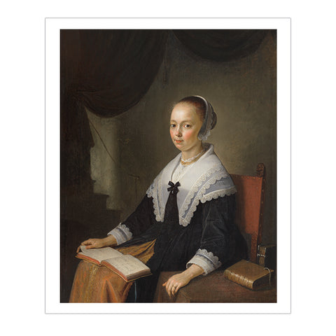 Portrait of Lady Seated with a Music Book on Her Lap Postcard