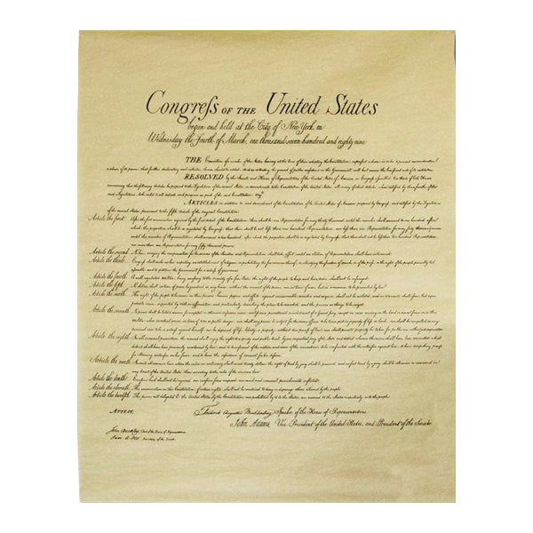 Original Bill Of Rights Document