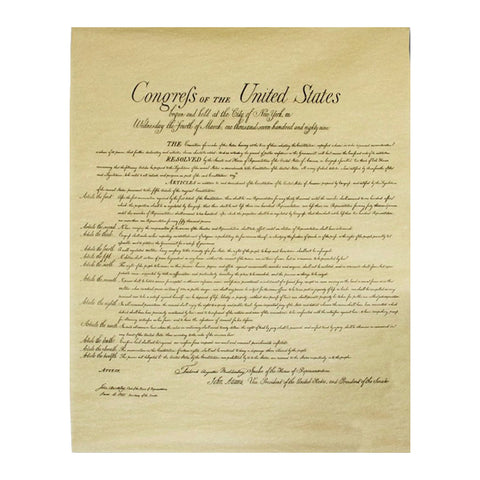 Bill of Rights 1789 Document Replica