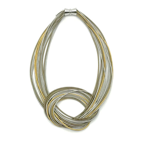 Piano Wire & Bead Necklace 2 color choices - Marti Rosenburgh Designs