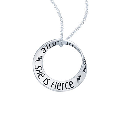 She is Fierce Quote Necklace