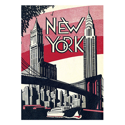 New York City Skyline with Bridge Gift Wrap - Single Sheet