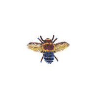 Blue Banded Bee Brooch Pin
