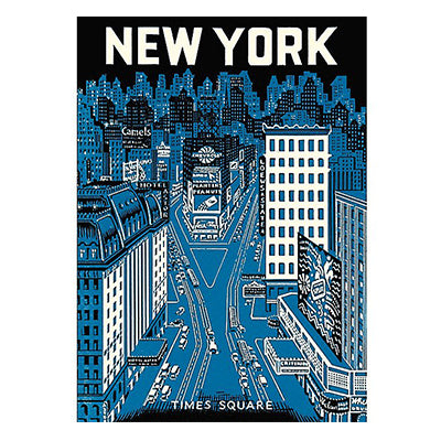 Times Square Blue Gift Wrap - Single Sheet