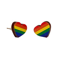 Rainbow Heart Stud Earrings