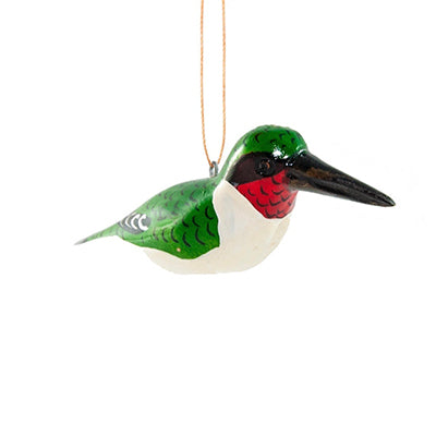 Ruby Throated Hummingbird Ornament