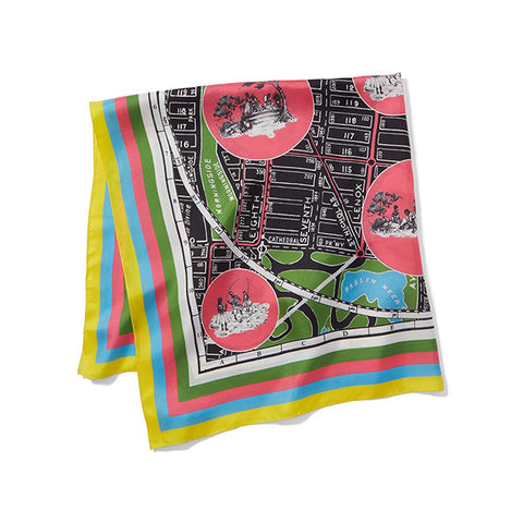 Sheila Bridges Harlem Toile de Jouy Square Silk Scarf