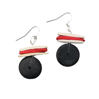 Elaine Earrings - Black and Red