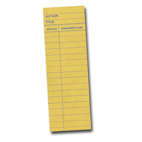 Yellow Library Card Bookmark