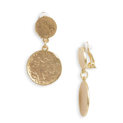 Gold Coin Duo Clip-on Earrings