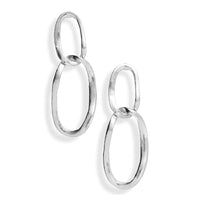 Silver Oval Duo Earrings
