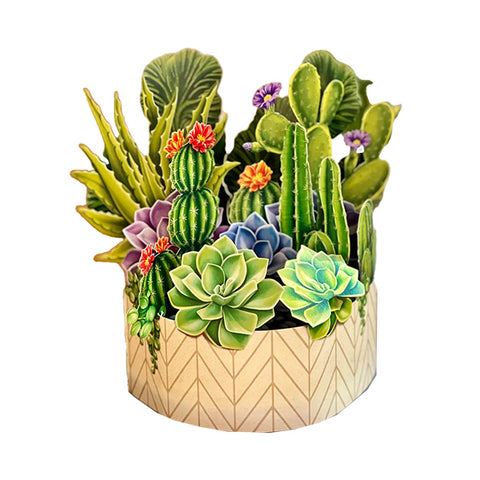 Cactus Garden Bouquet Pop-up Greeting Card