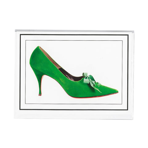 Pointed-toe laced pumps notecard